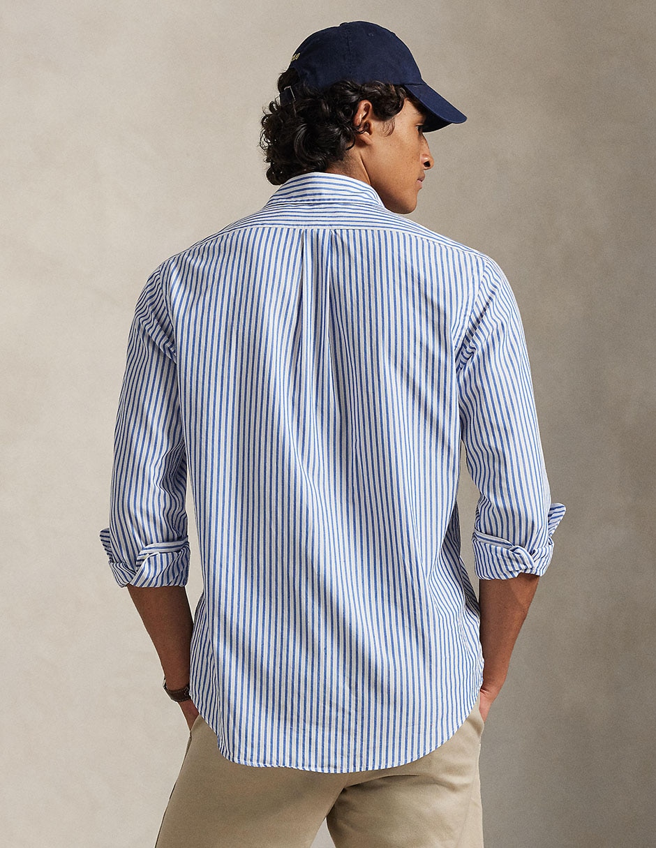 Camisa casual Polo Rl de algodón manga larga para hombre 2