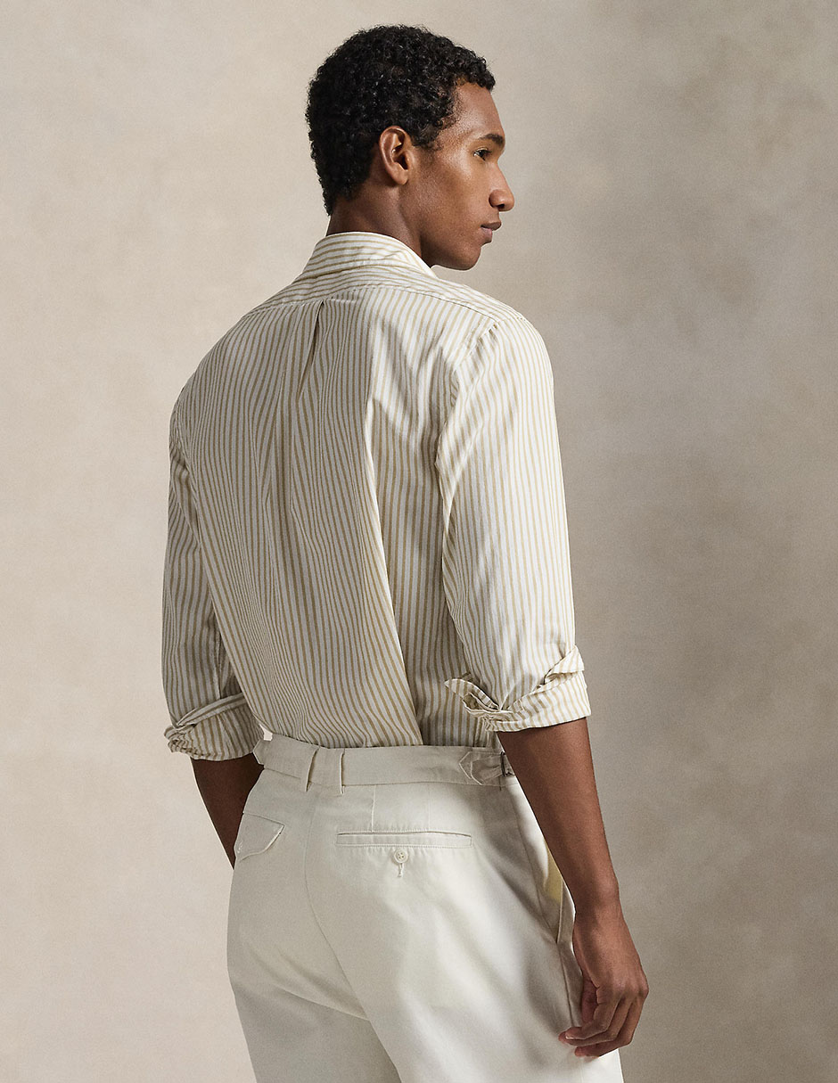 Camisa casual Polo Rl de algodón manga larga para hombre