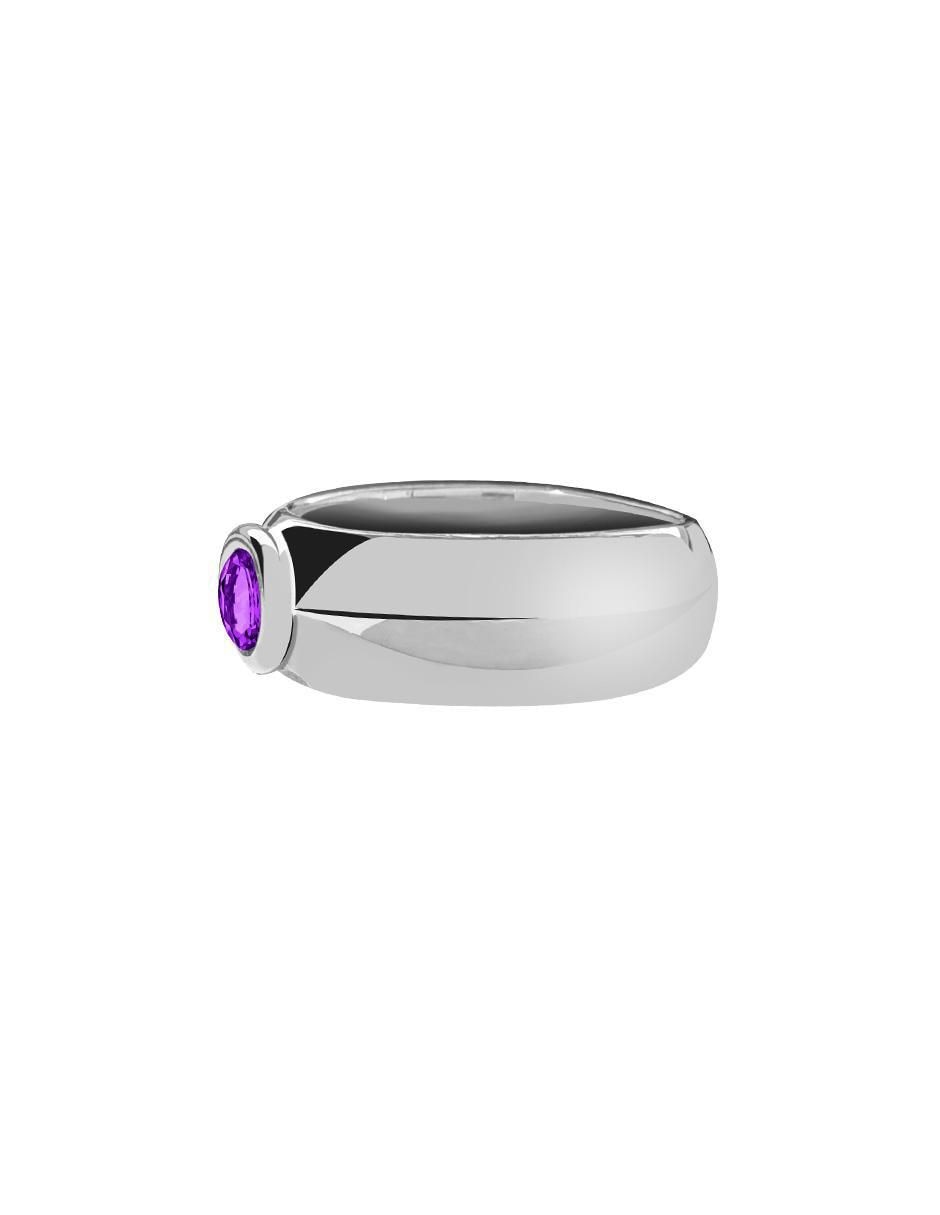 Anillo de oval P 925 de plata amatista brillante 2