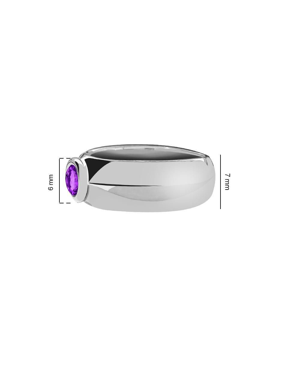Anillo de oval P 925 de plata amatista brillante 3