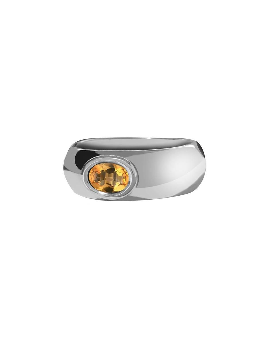 Anillo oval Enrique Garcia P 925 de plata citrina brillante