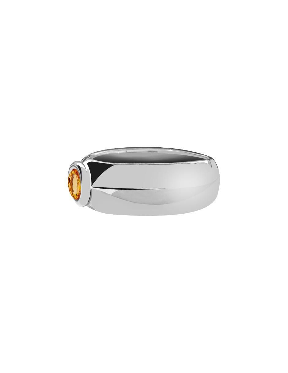 Anillo de oval P 925 de plata citrina brillante 2