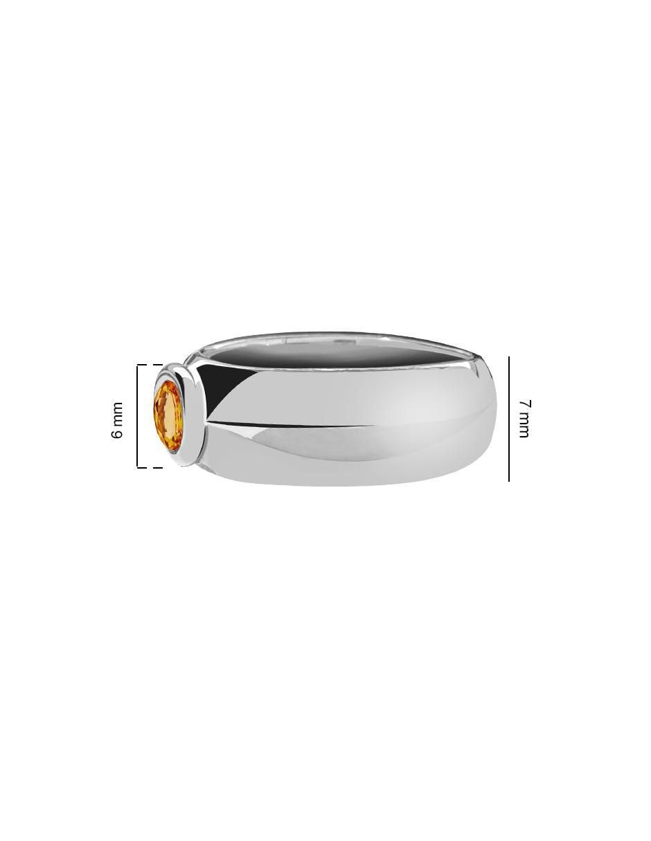 Anillo de oval P 925 de plata citrina brillante 3