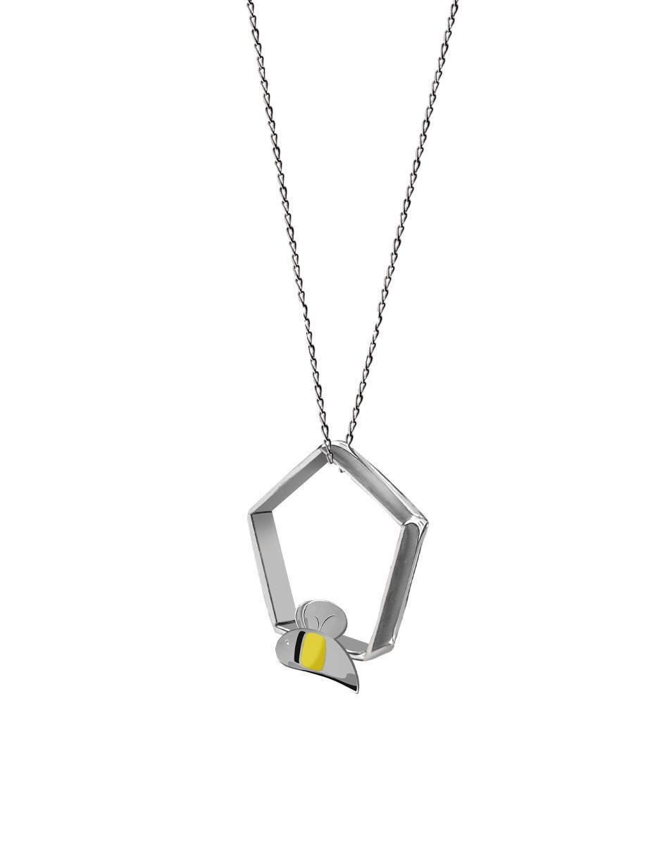 Collar de abeja Cometa de plata P 925