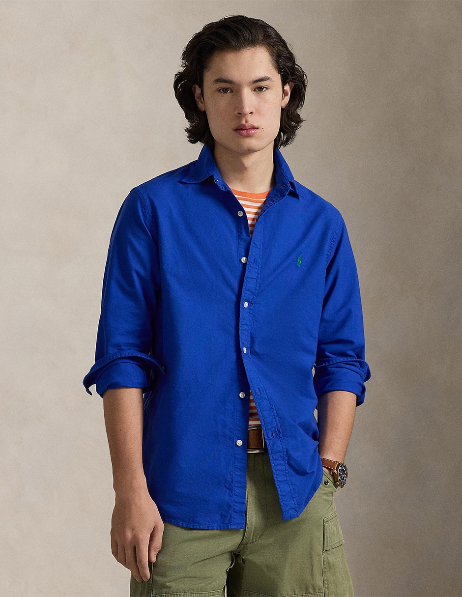 Camisa casual de algodón manga larga para hombre Camisa casual de algodón manga larga para hombre