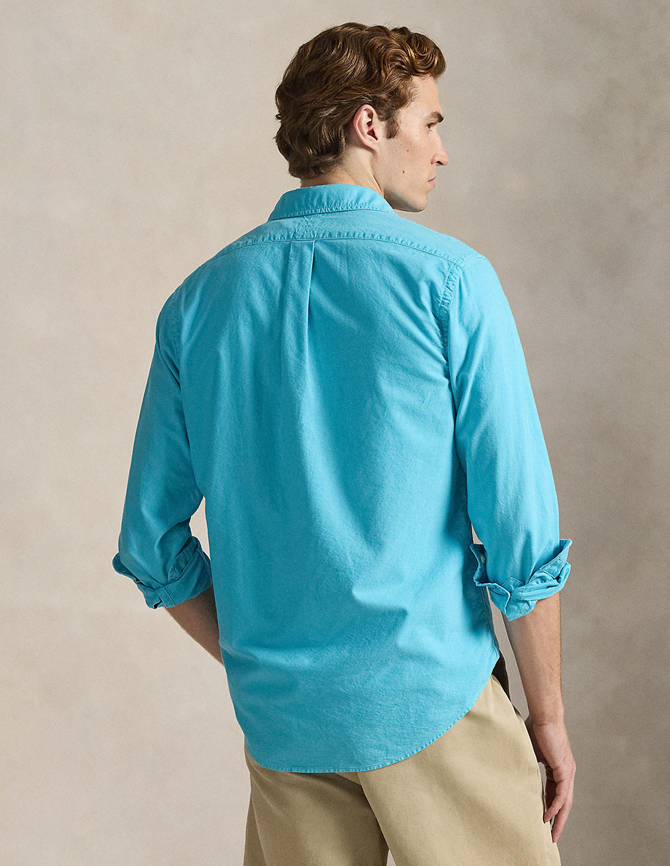 Camisa business casual Polo Rl de algodón manga larga para hombre 2