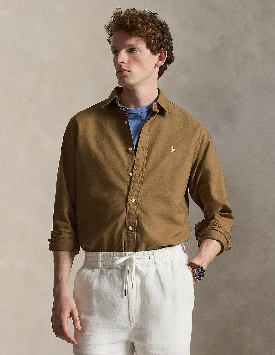 Camisa casual de algodón manga larga para hombre Camisa casual de algodón manga larga para hombre