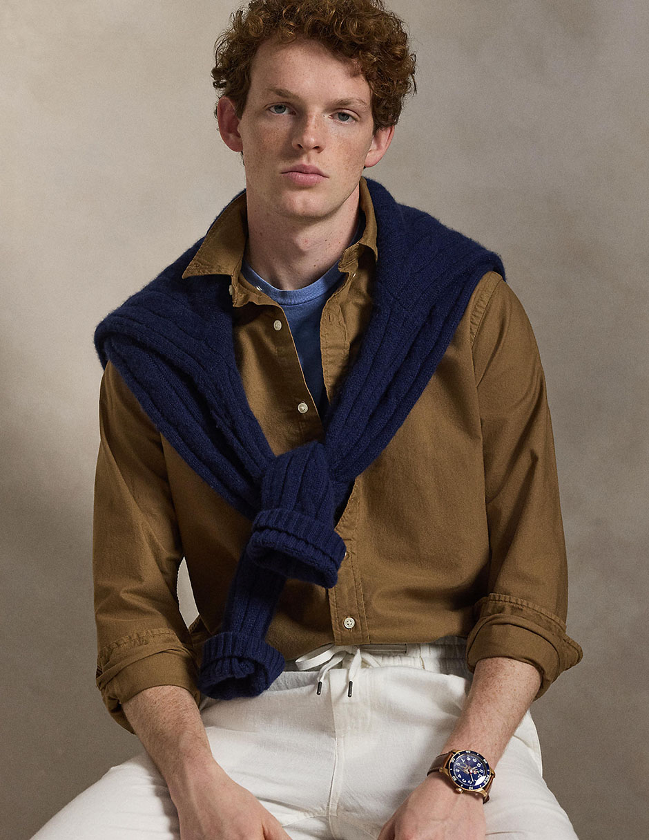 Camisa casual Polo Ralph Lauren de algodón manga larga para hombre