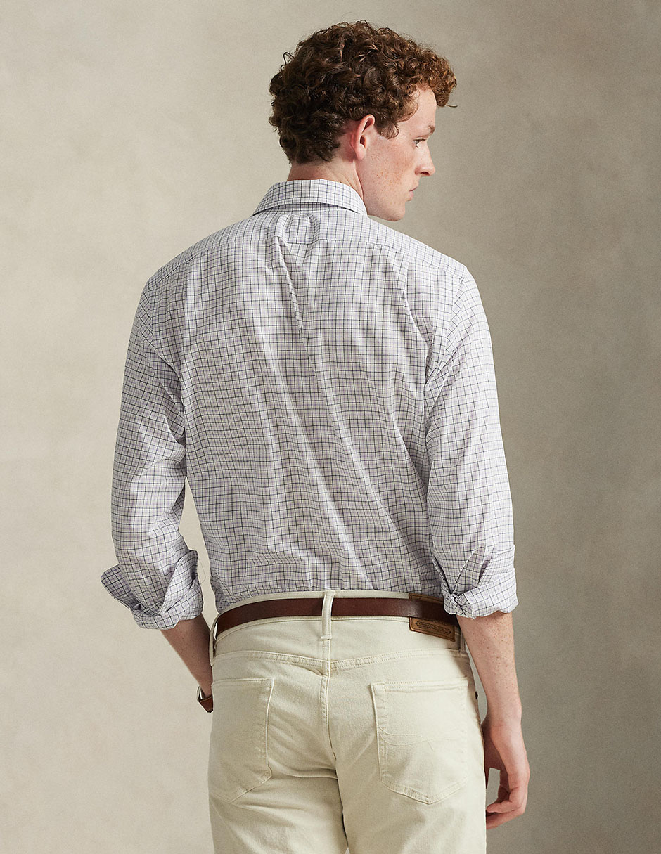 Camisa casual Polo Rl de algodón manga larga para hombre 2