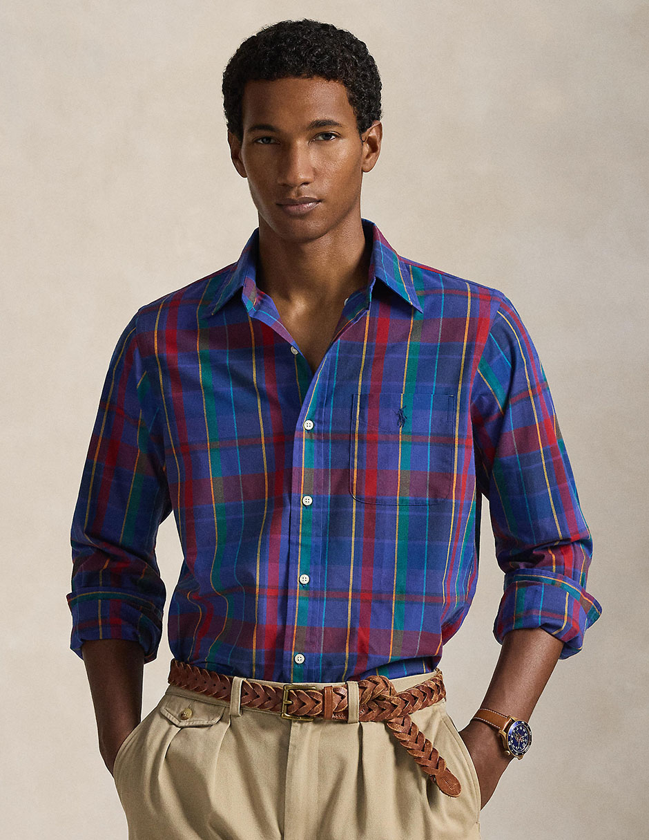 Camisa business casual Polo Rl manga larga para hombre