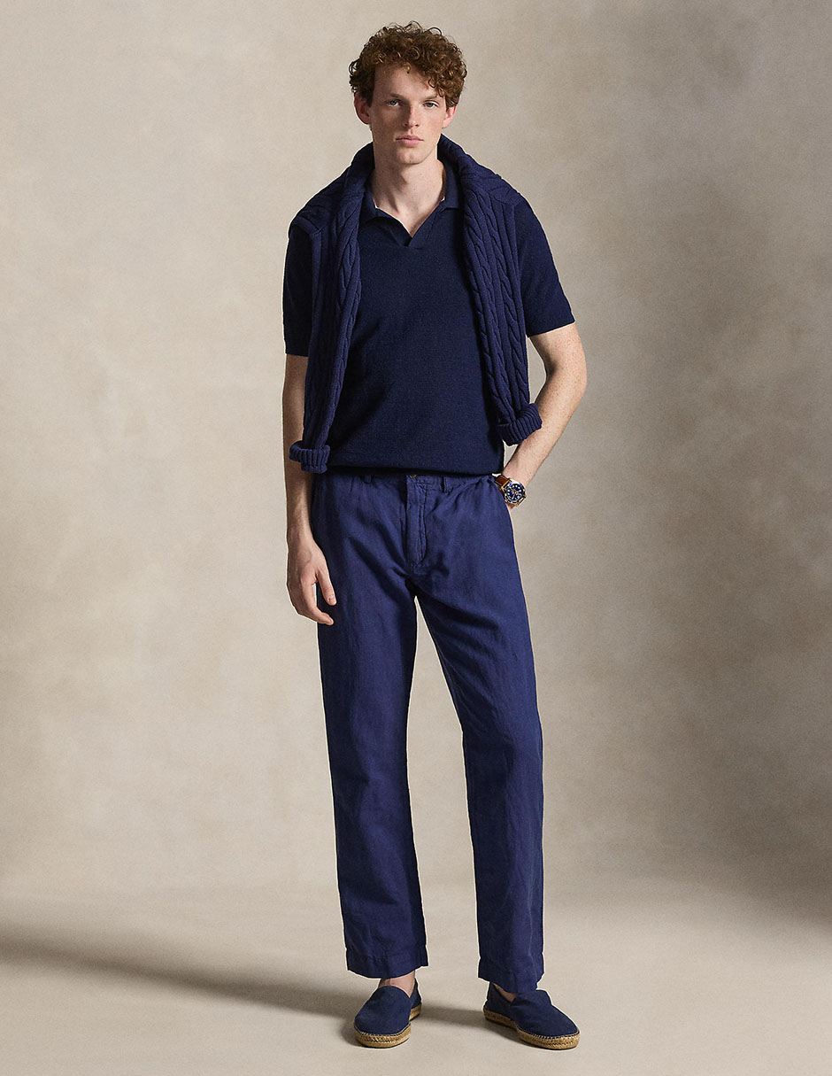 Pantalón business casual straight Polo Rl de lino para hombre 3