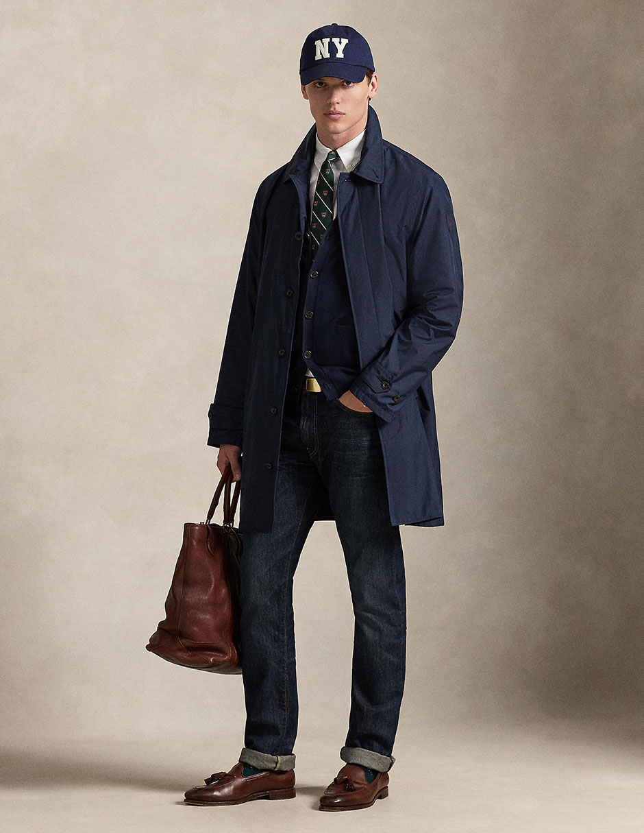 Abrigo impermeable con bolsillos para hombre