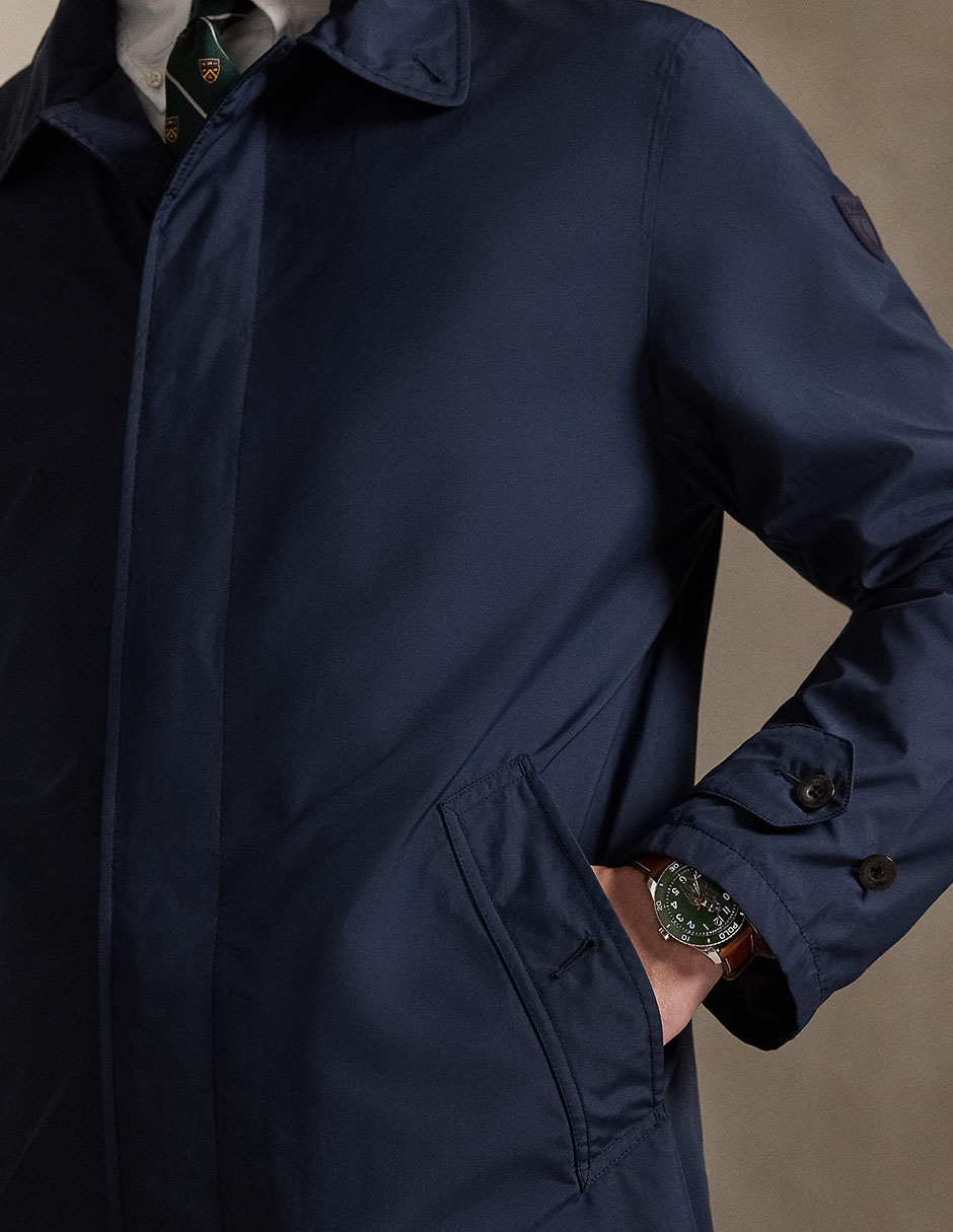 Abrigo impermeable con bolsillos para hombre