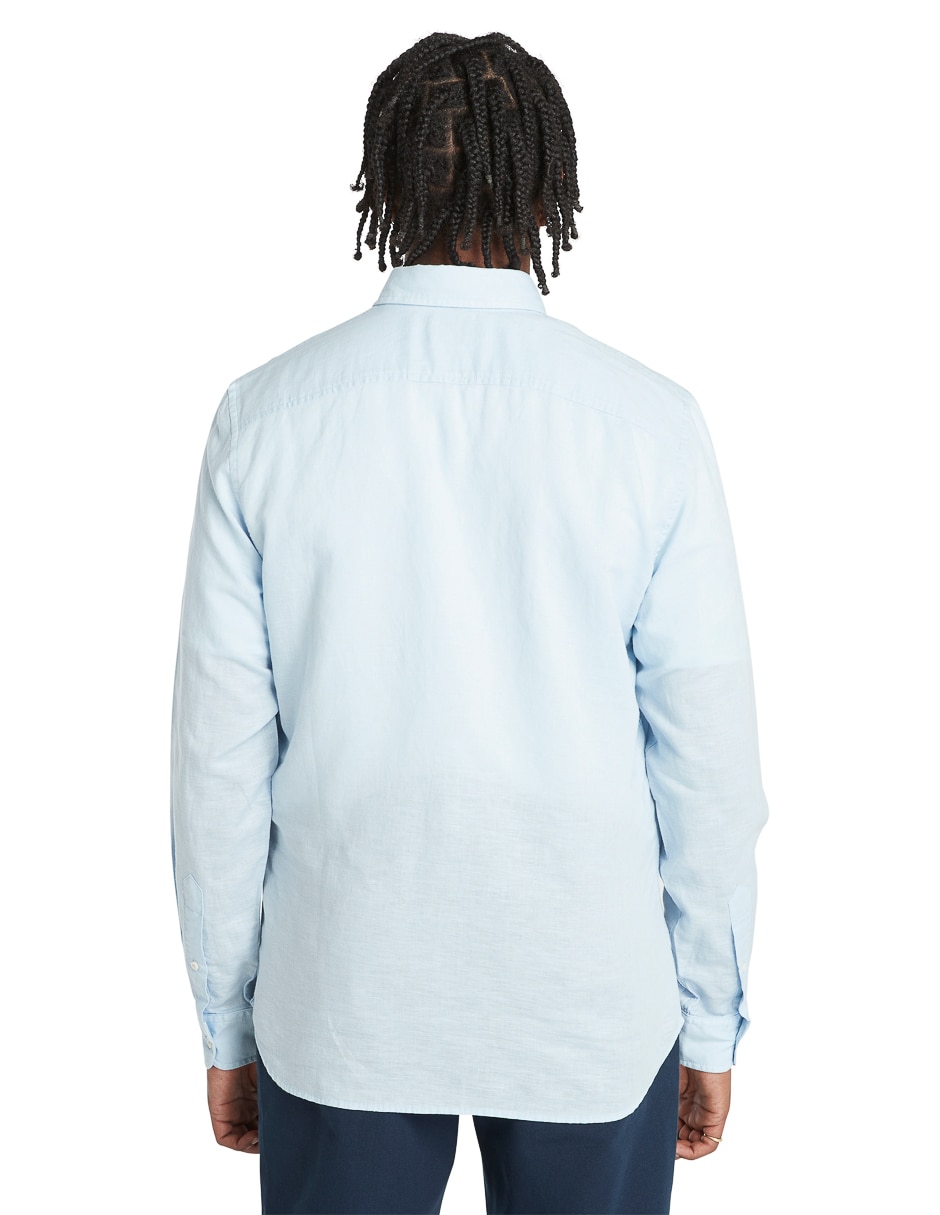 Camisa casual de algodón manga larga para hombre