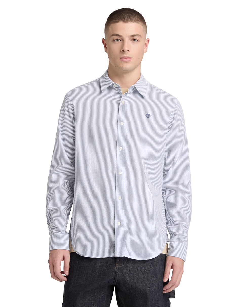 Camisa casual de algodón manga larga para hombre