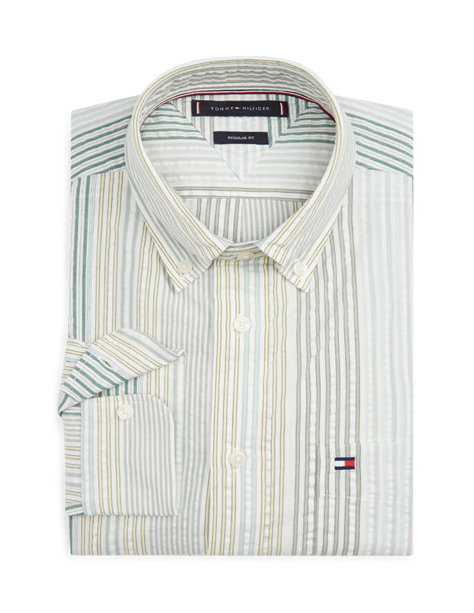 Camisa casual Tommy Hilfiger de algodón manga larga para hombre