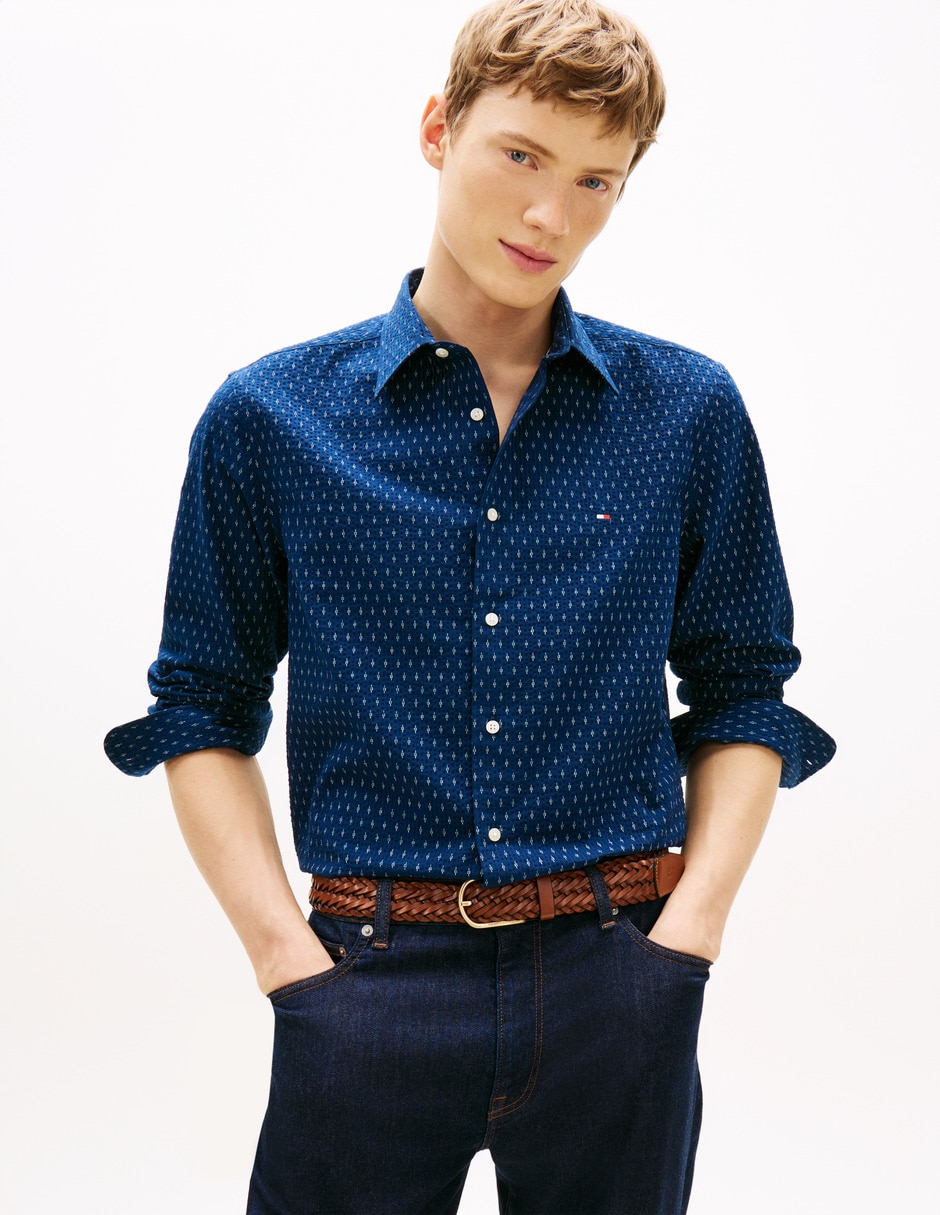 Camisa casual Tommy Hilfiger de algodón manga larga para hombre