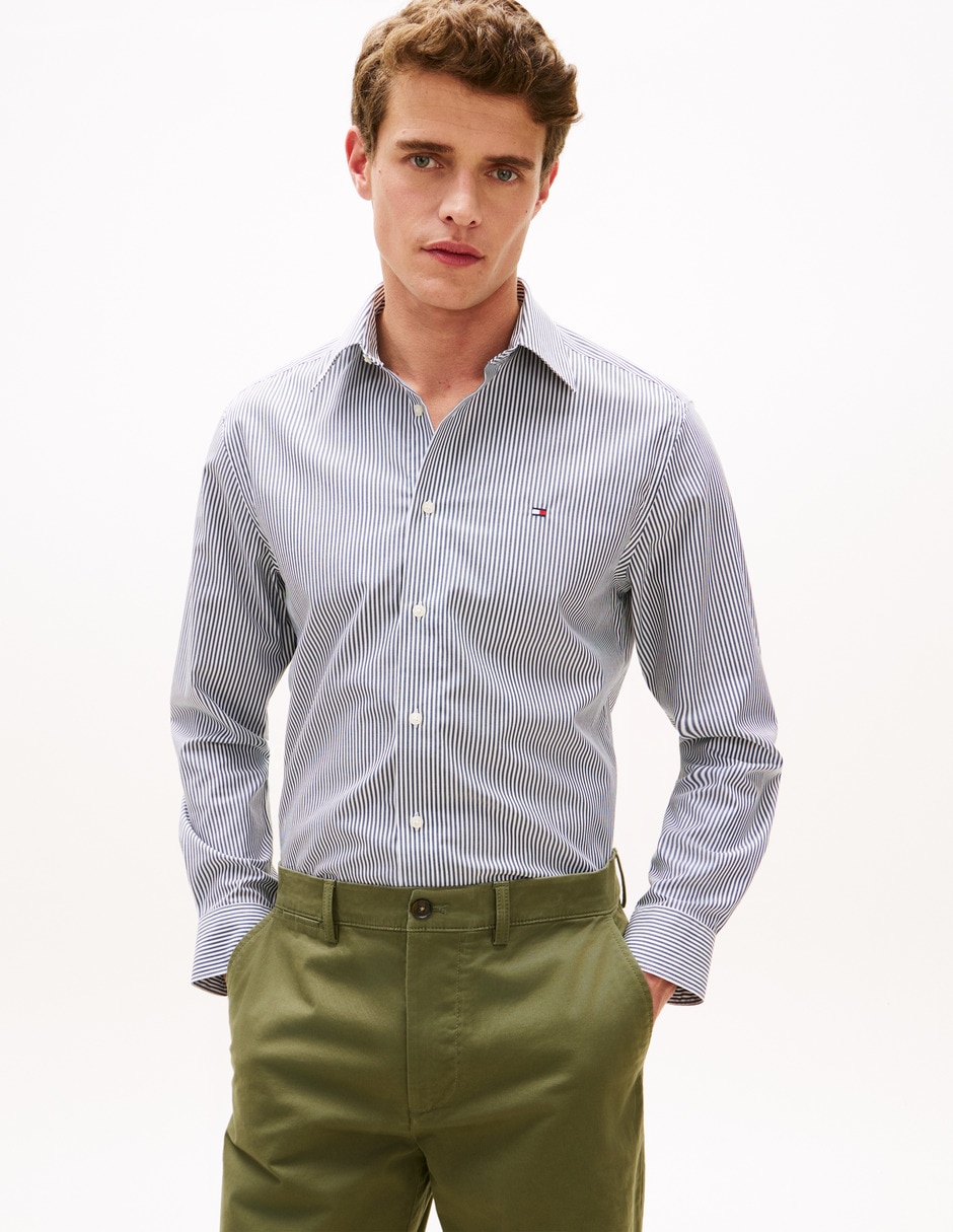 Camisa casual de algodón manga larga para hombre