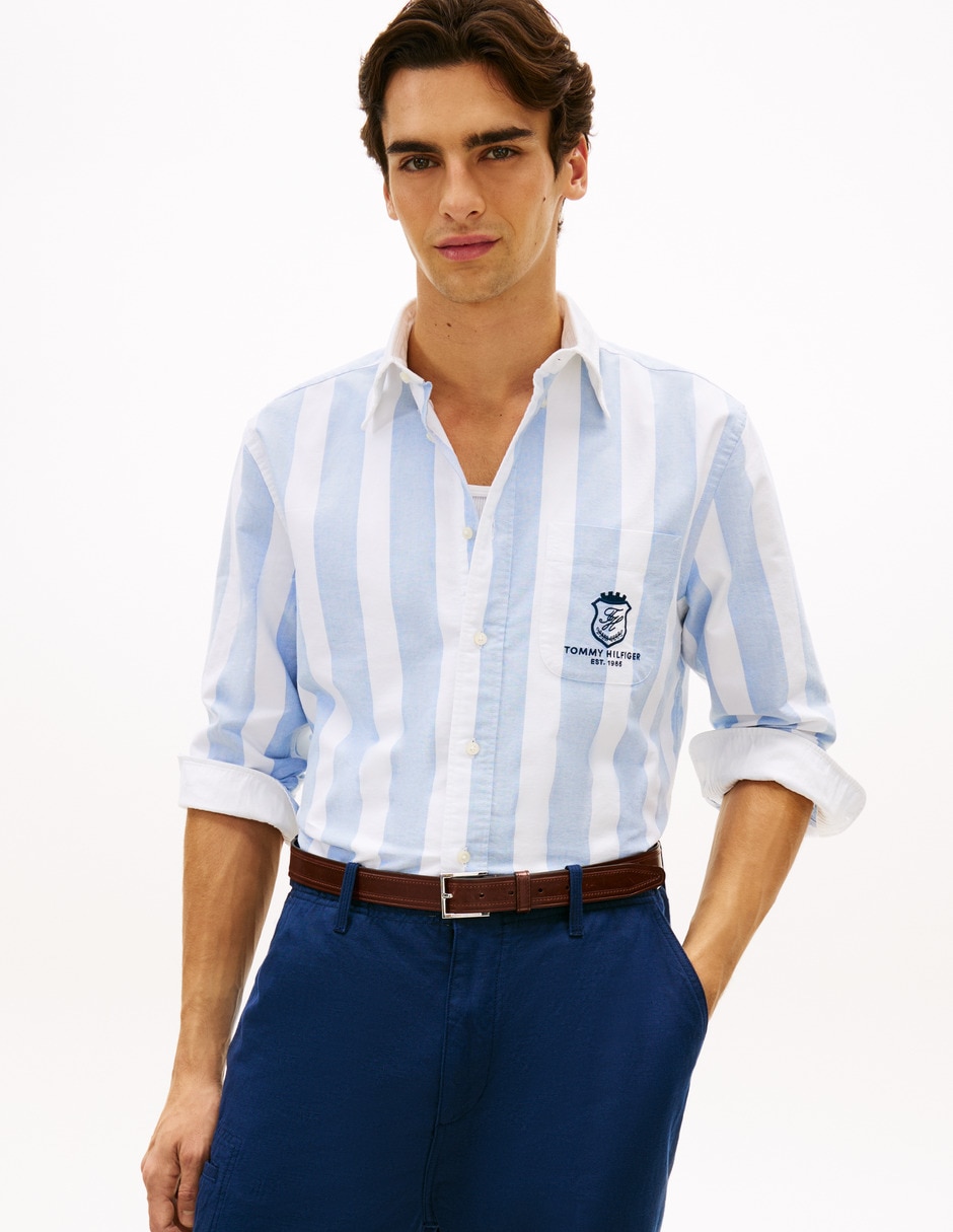 Camisa casual Tommy Hilfiger de algodón manga larga para hombre