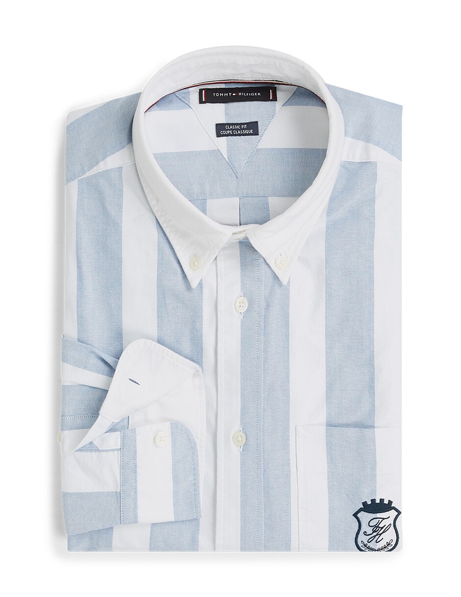 Camisa casual Tommy Hilfiger de algodón manga larga para hombre