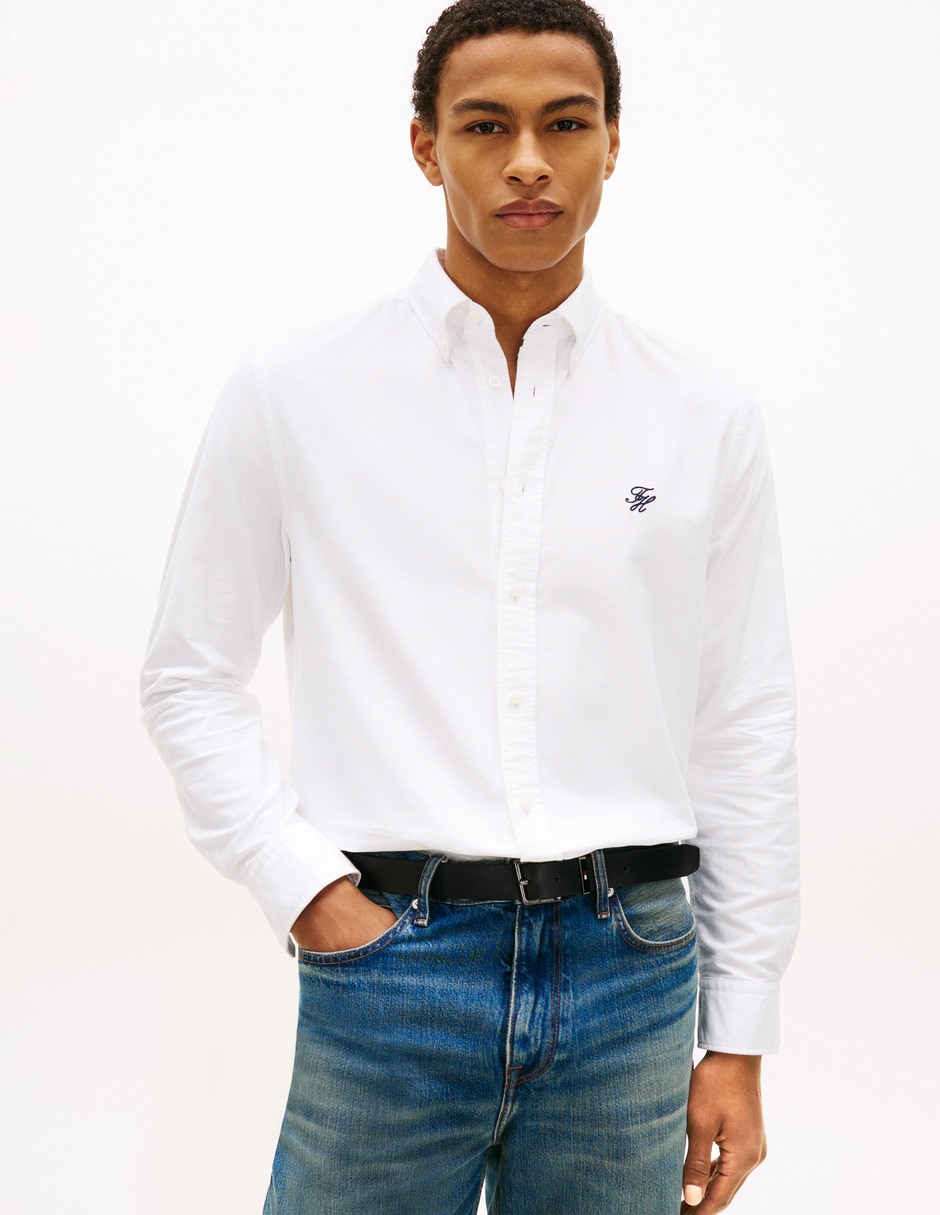 Camisa casual de algodón manga larga para hombre