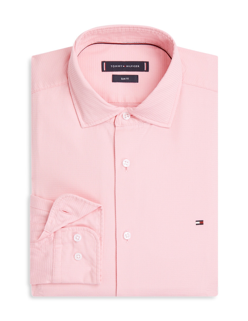 Camisa casual Hilfiger de algodón manga larga para hombre 9
