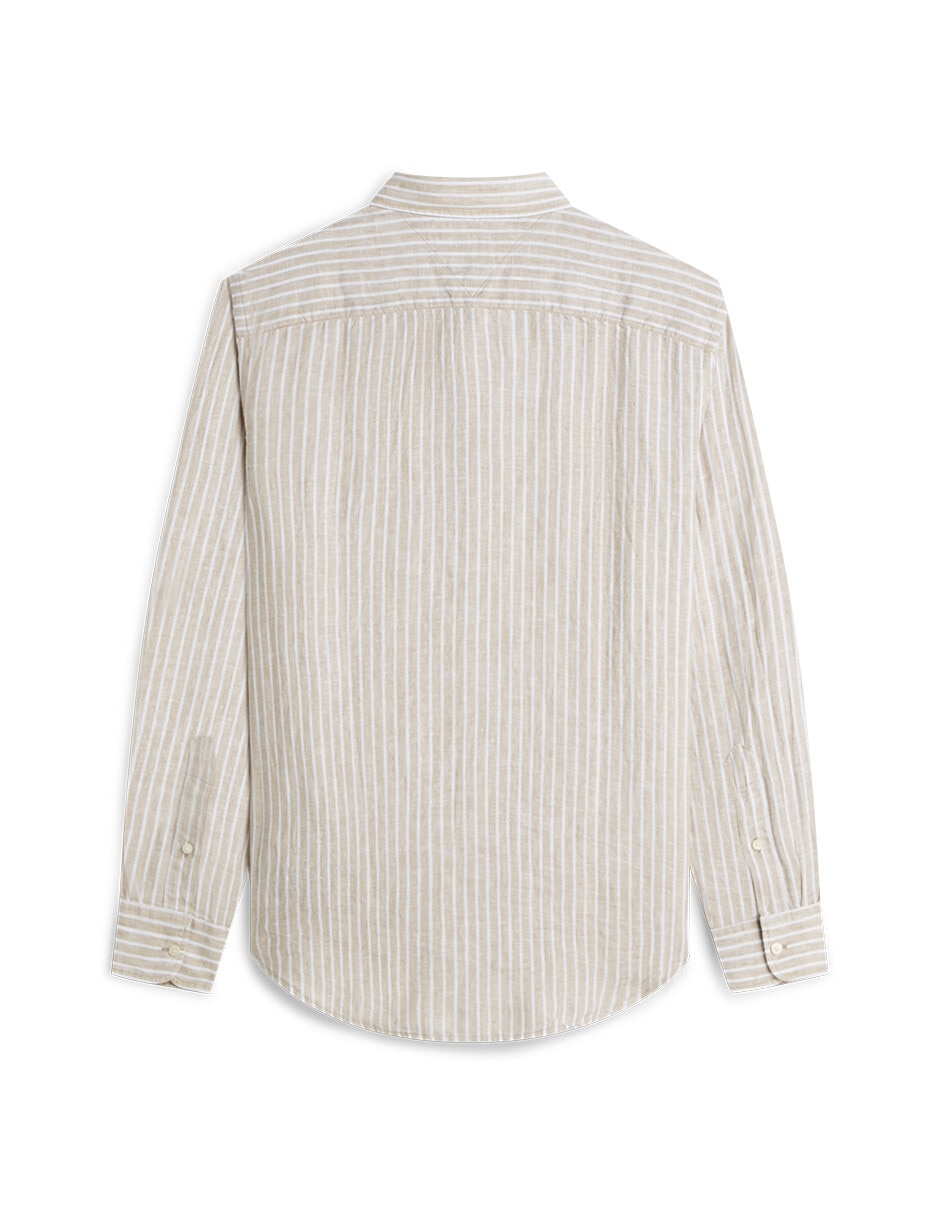 Camisa casual de lino manga larga para hombre 5