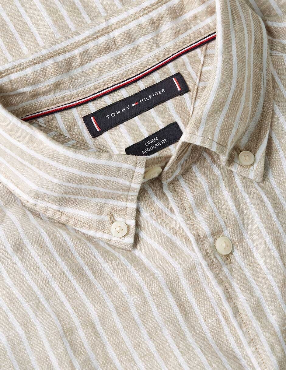 Camisa casual de lino manga larga para hombre 6