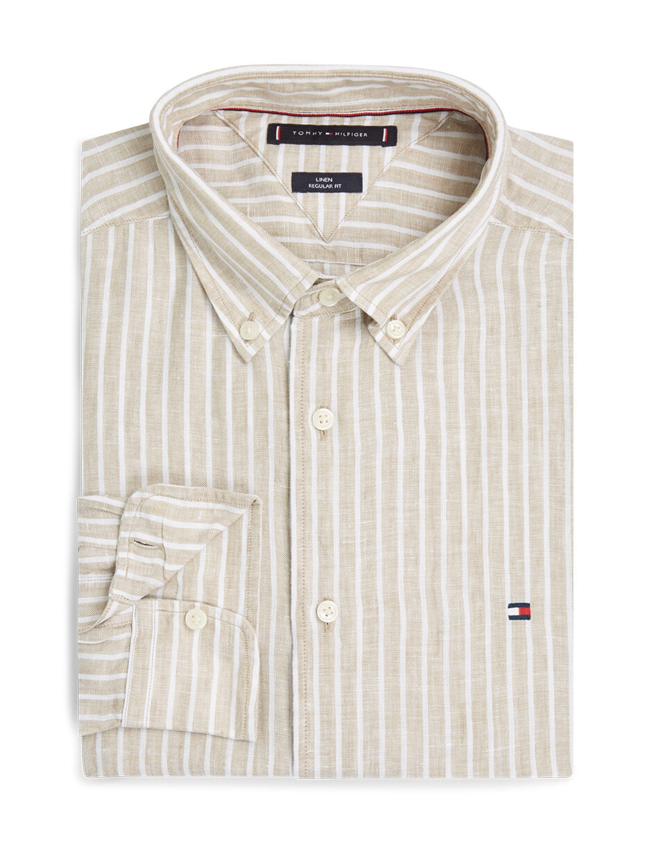 Camisa casual de lino manga larga para hombre 7