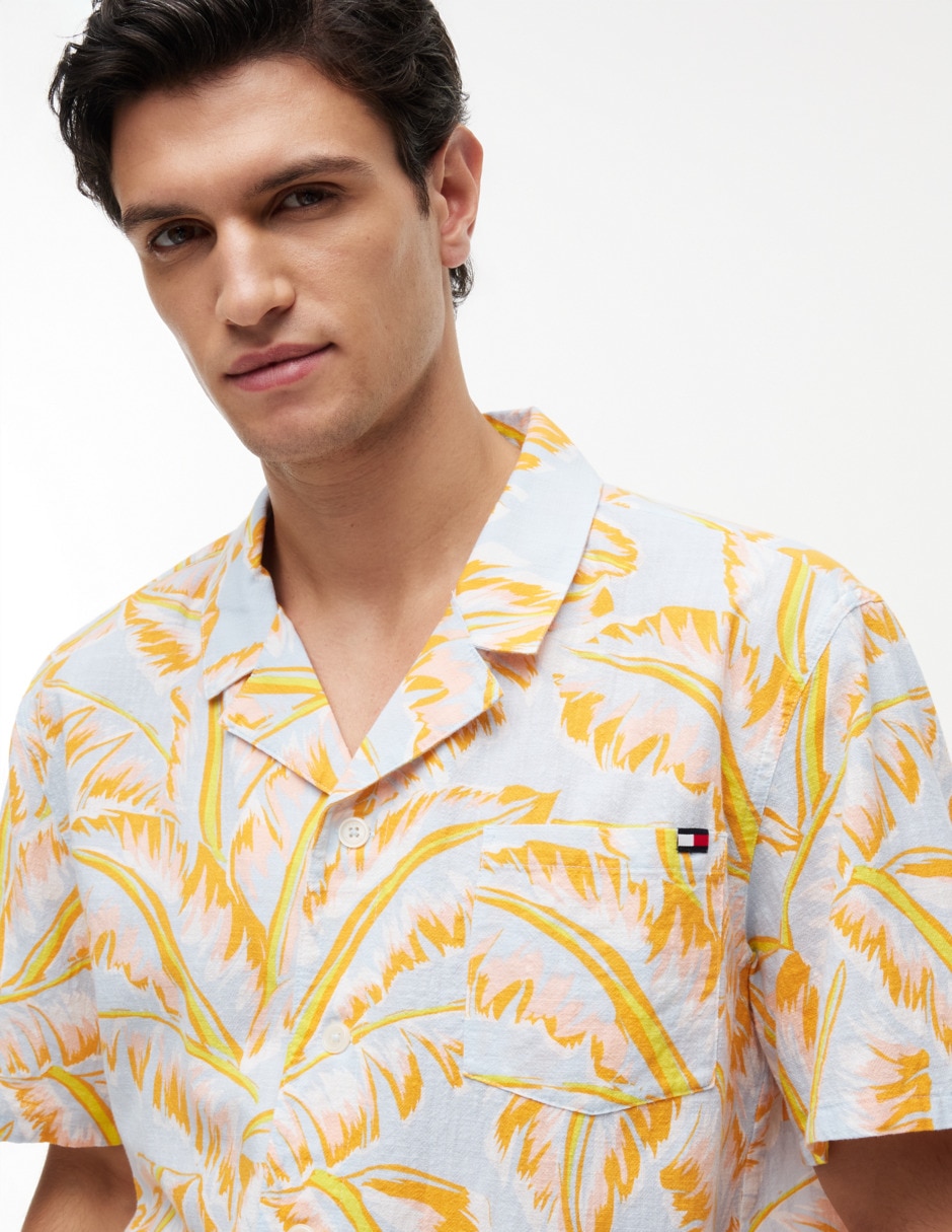 Camisa casual de algodón manga corta para hombre 6