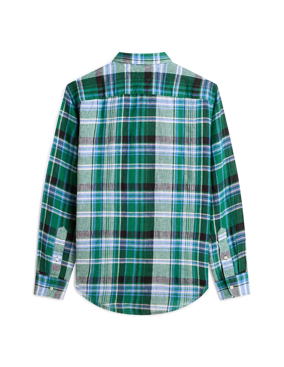Camisa casual Tommy Hilfiger de lino manga larga para hombre