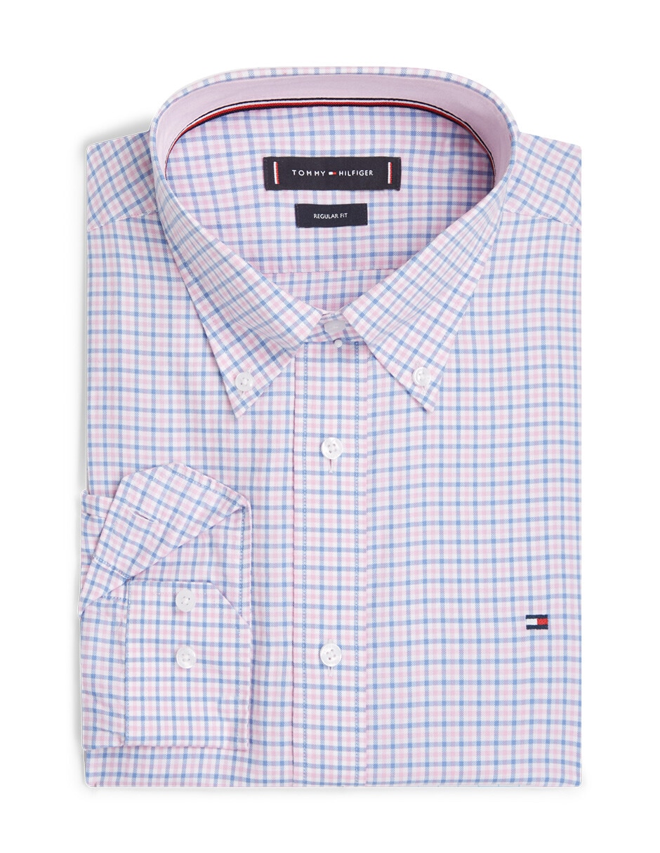 Camisa casual de algodón manga larga para hombre