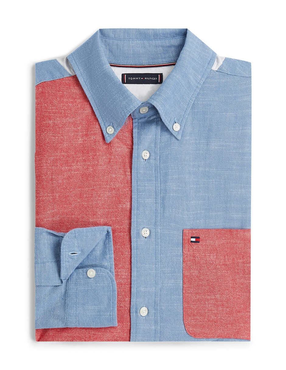 Camisa casual Tommy Hilfiger de algodón manga larga para hombre