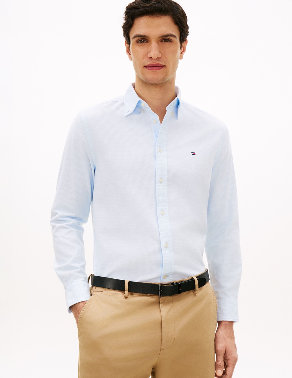 Camisa casual Hilfiger de algodón manga larga para hombre 1