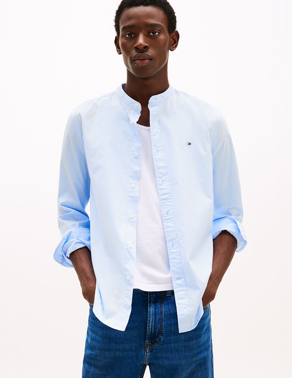 Camisa casual Hilfiger de algodón manga larga para hombre 1