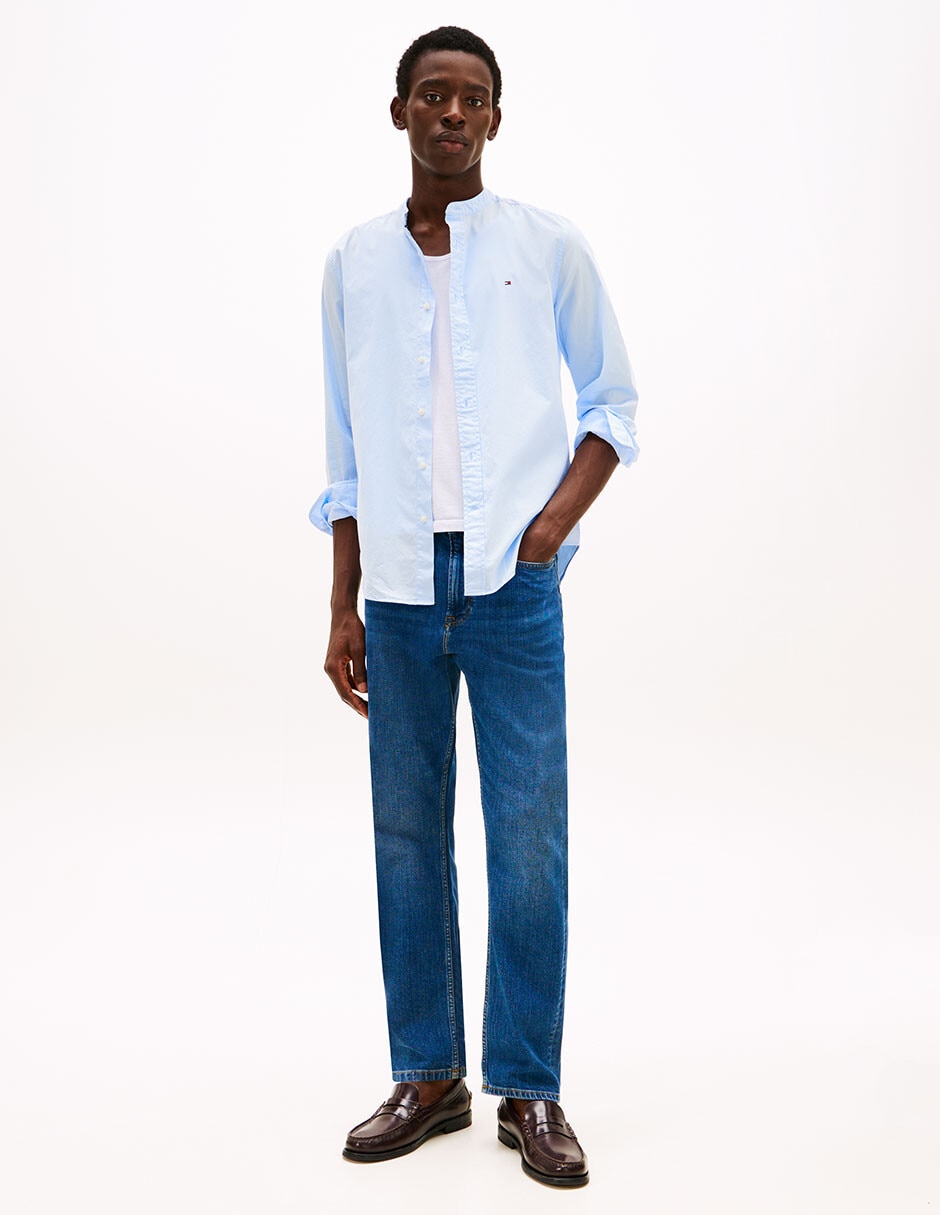 Camisa casual Hilfiger de algodón manga larga para hombre 7