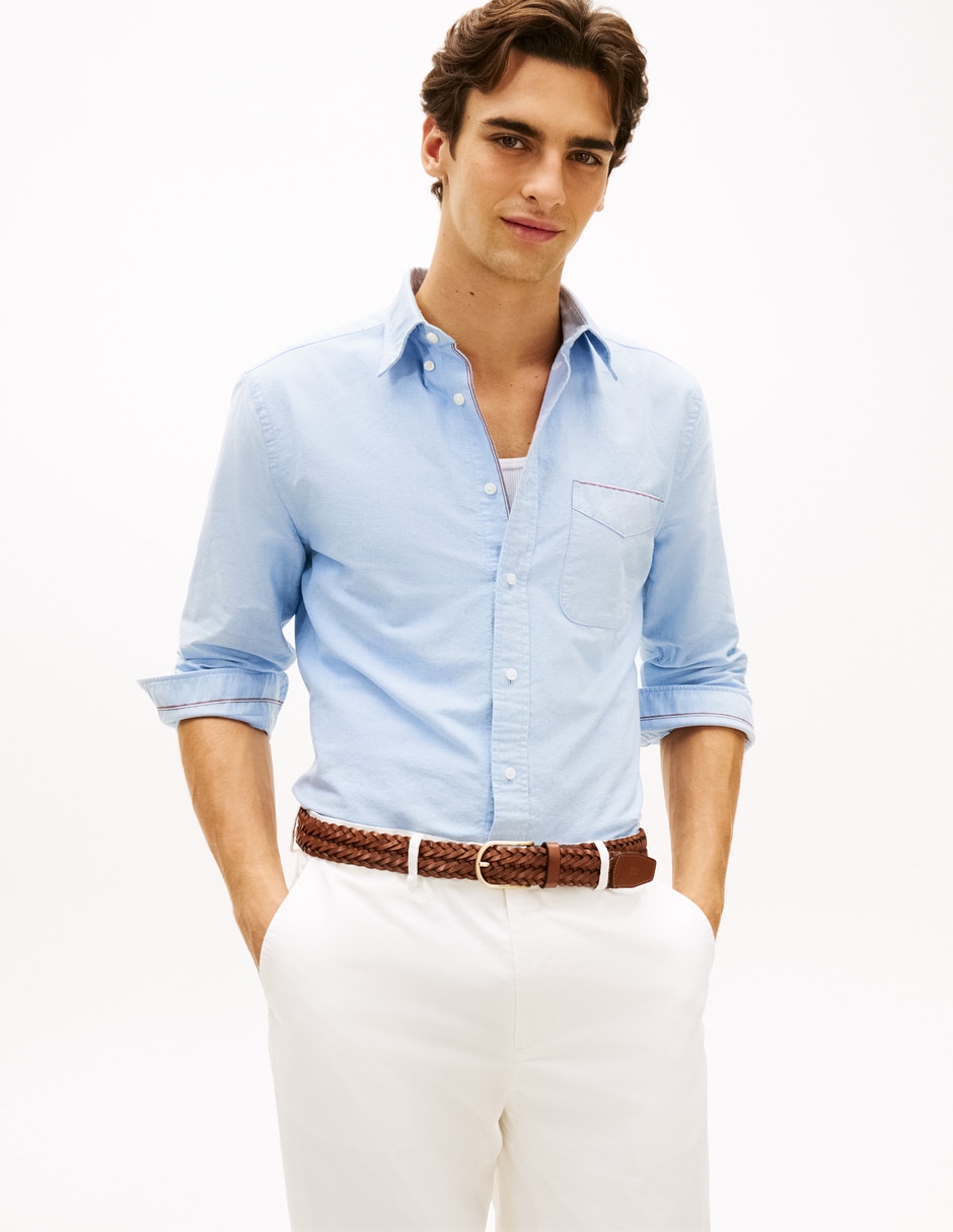 Camisa casual de algodón manga larga para hombre 1