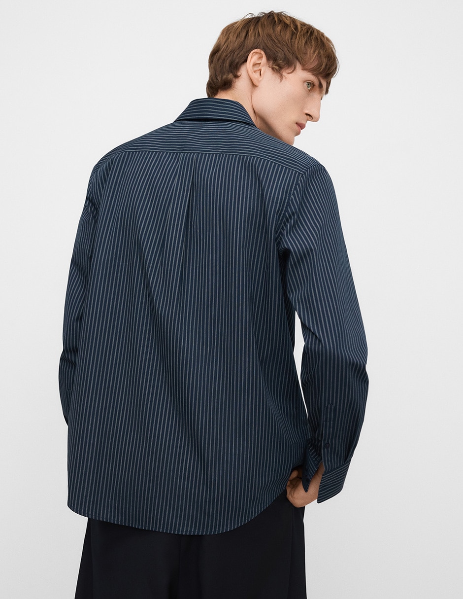 Camisa casual Adolfo Dominguez de algodón manga larga para hombre