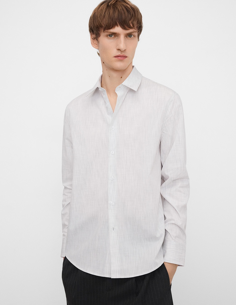 Camisa casual Adolfo Dominguez de algodón manga larga para hombre