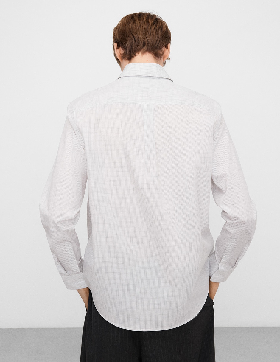 Camisa casual Adolfo Dominguez de algodón manga larga para hombre
