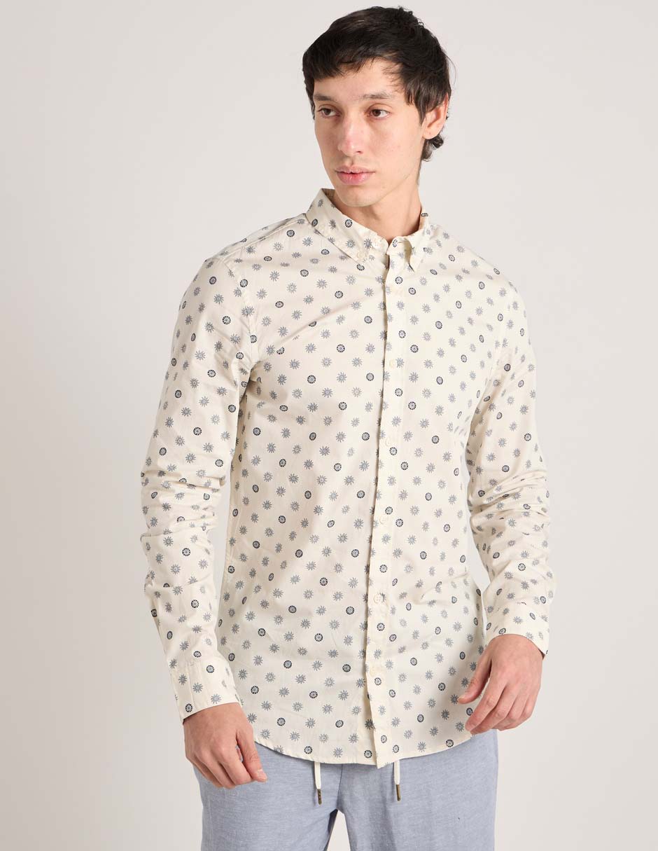 Camisa casual de algodón manga larga para hombre Camisa casual de algodón manga larga para hombre