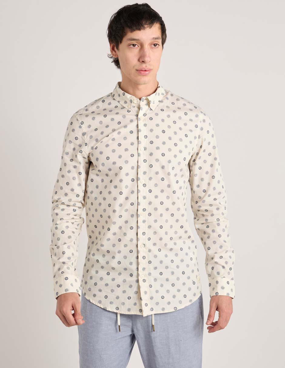 Camisa casual scotch & soda de algodón manga larga para hombre