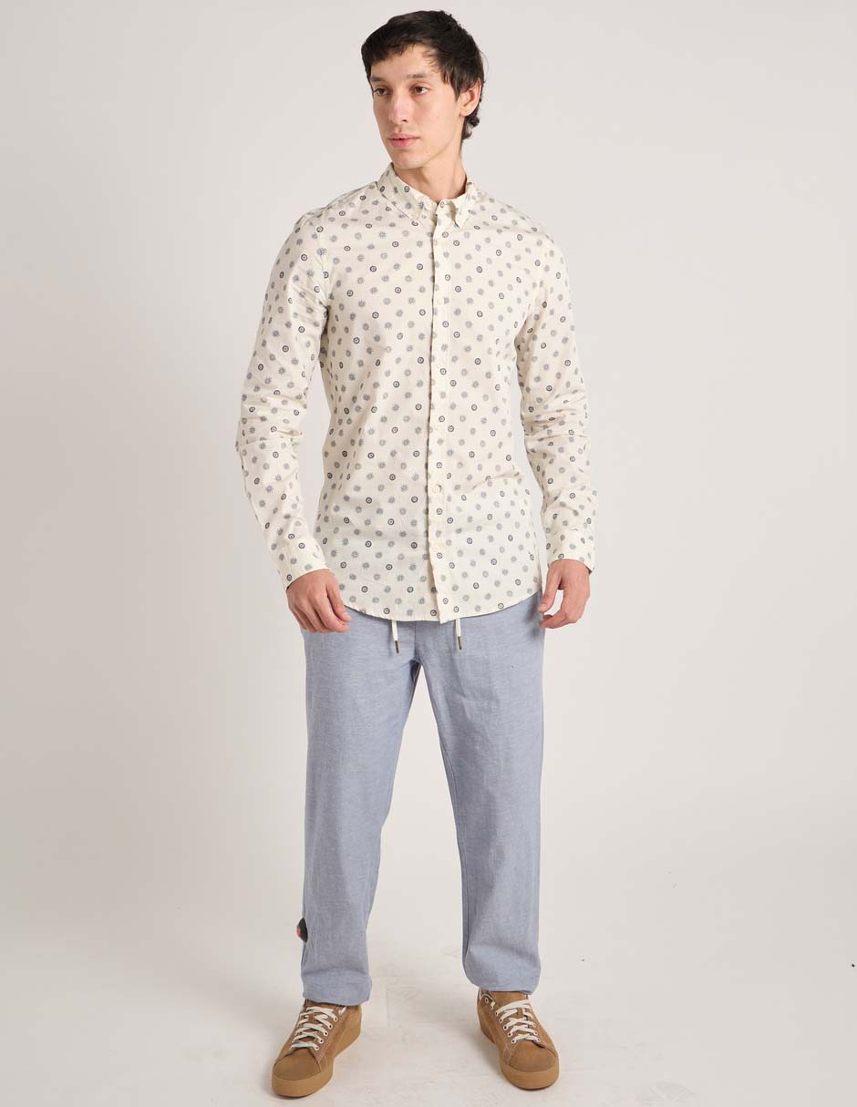Camisa casual scotch & soda de algodón manga larga para hombre