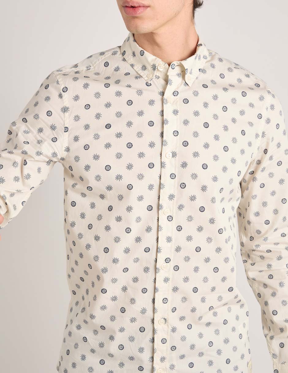 Camisa casual scotch & soda de algodón manga larga para hombre
