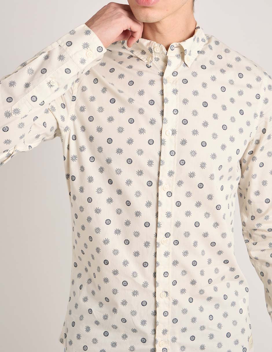 Camisa casual scotch & soda de algodón manga larga para hombre