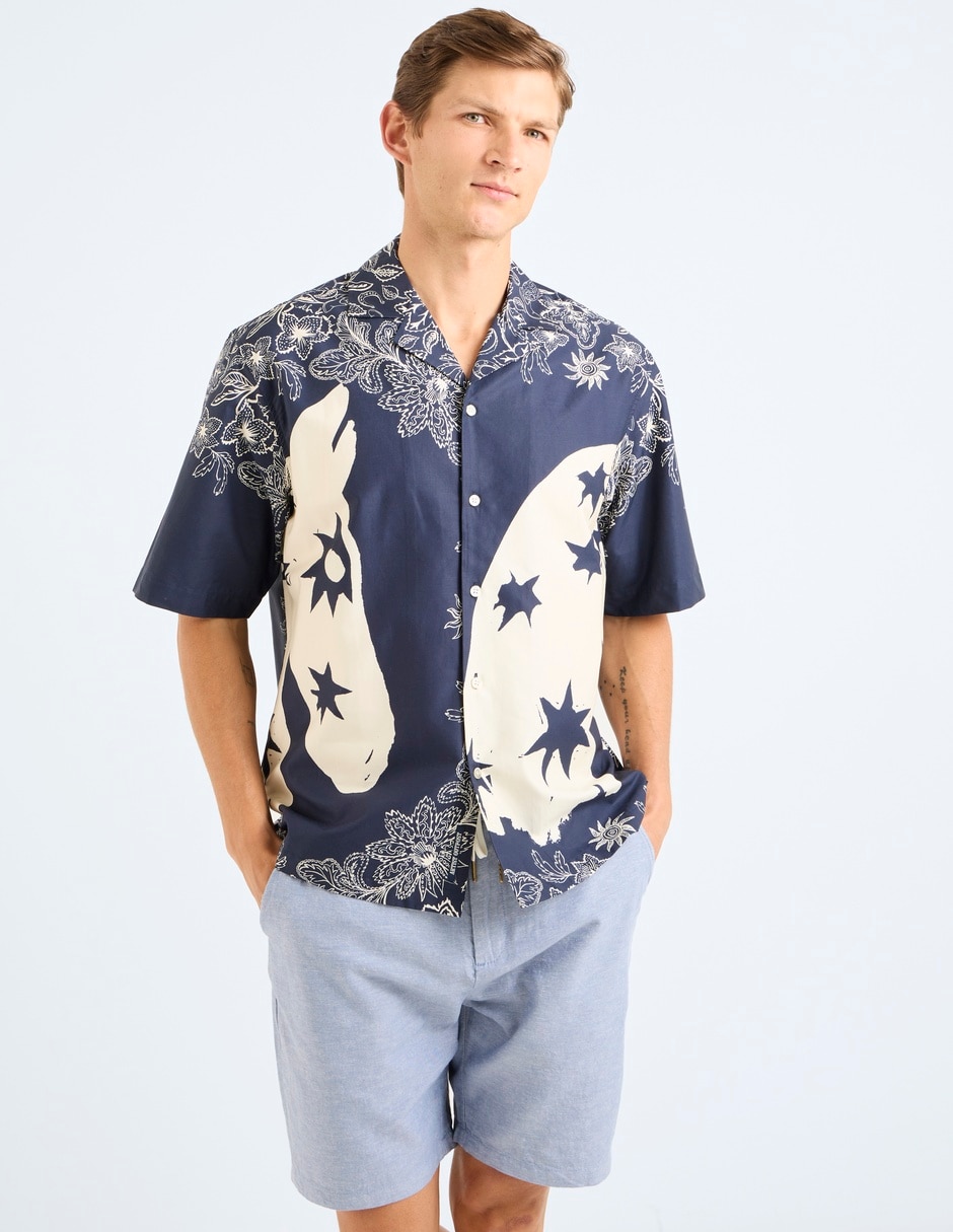 Camisa casual de lyocell manga corta para hombre 1