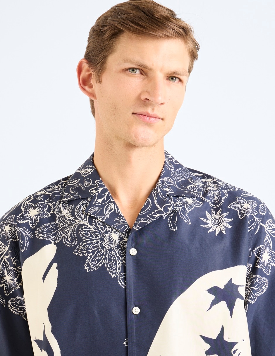 Camisa casual de lyocell manga corta para hombre 9
