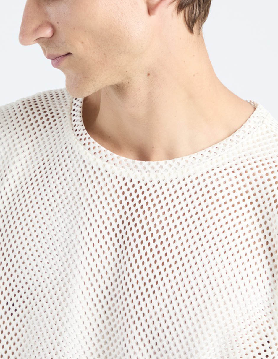 Playera casual Mesh Red Box manga corta para hombre 4