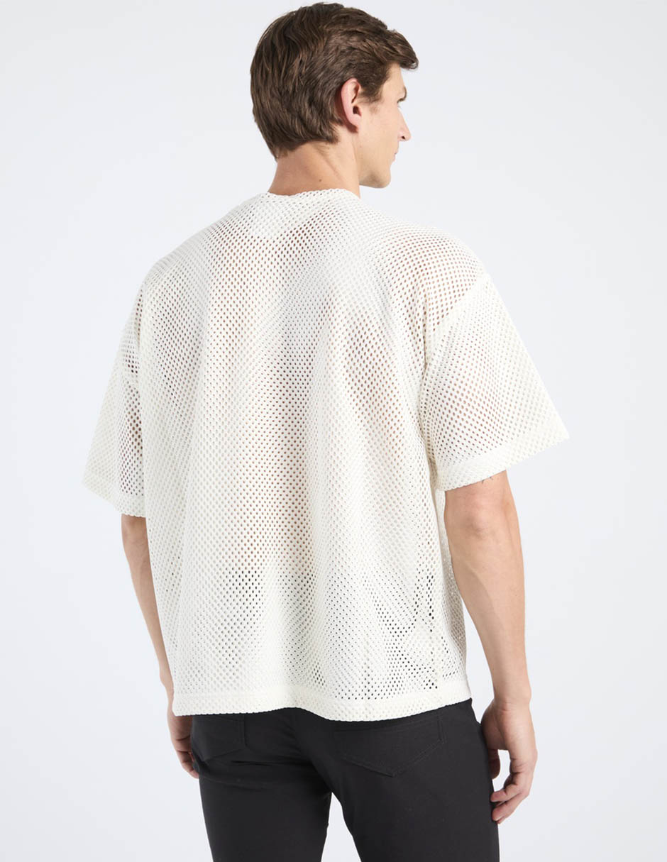 Playera casual Mesh Red Box manga corta para hombre 6