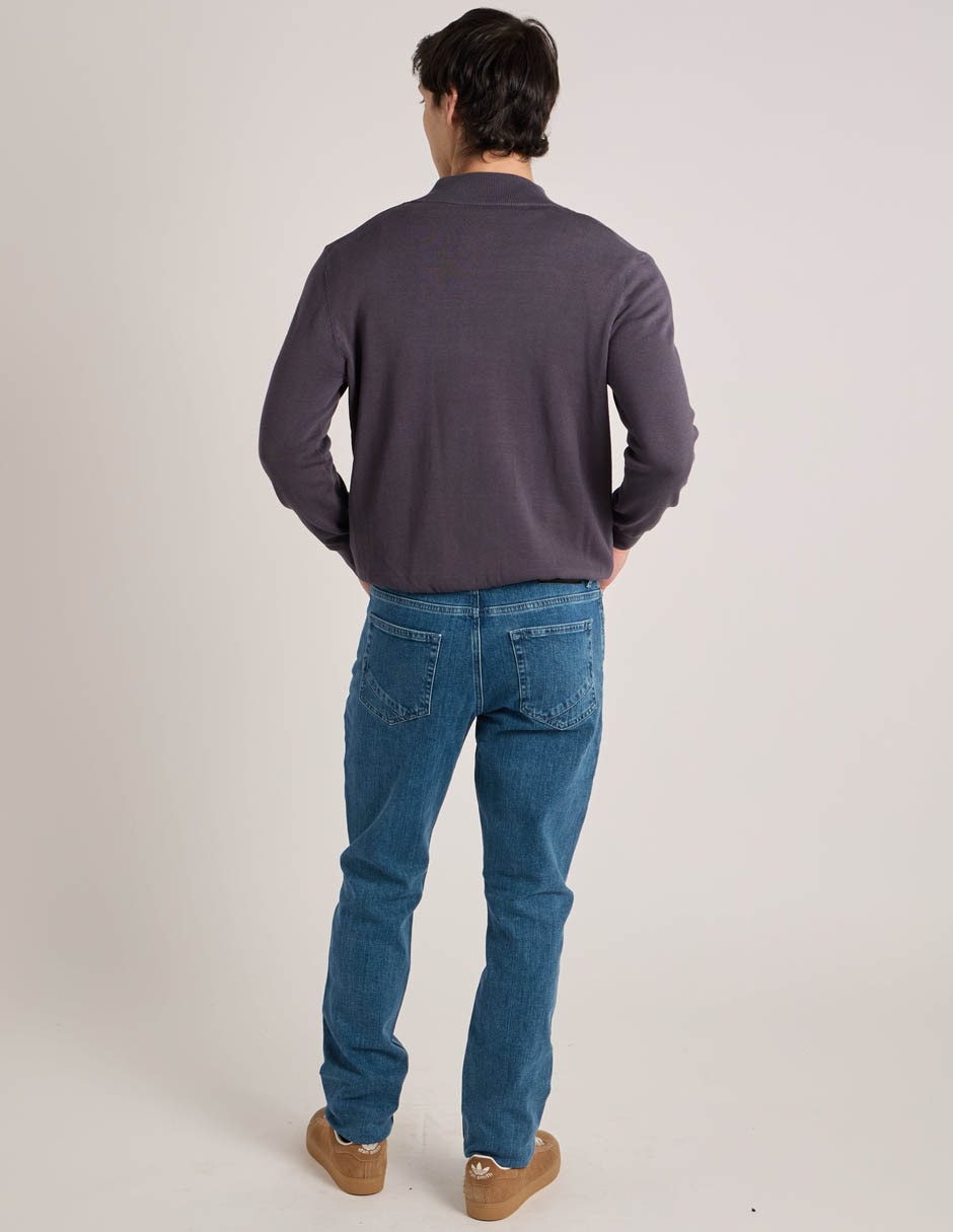 Jeans straight lavado claro para hombre 6